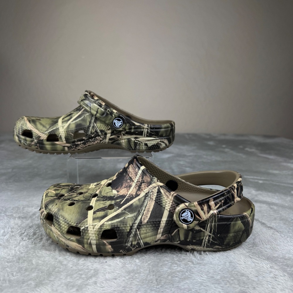 Crocs Classic Realtree Edge Camo Clogs Mens 5 Womens 7 Khaki Green 12132